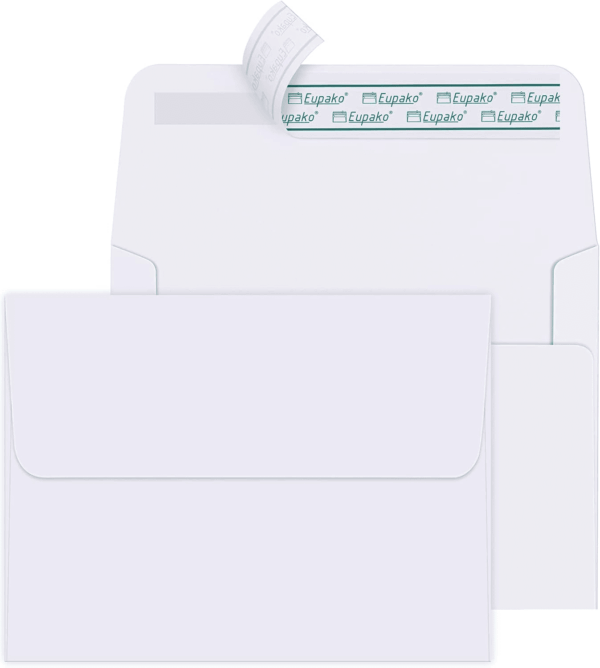 A2 White Paper Envelopes 250 Pack 4.375X5.75" Invitation Envelopes Self Seal for RSVP, Wedding, Thank You Notes, Greeting Cards, Photos, Announcements