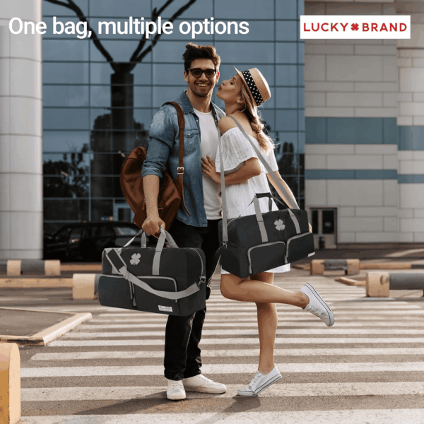 Lucky Travel Duffel Bags 65L, Gym Bag, Travel Bag & Large Duffle Bag for Men, Foldable Overnight Weekender Bags for Women & Men with Adjustable Shoulder Strap, Black - Image 3