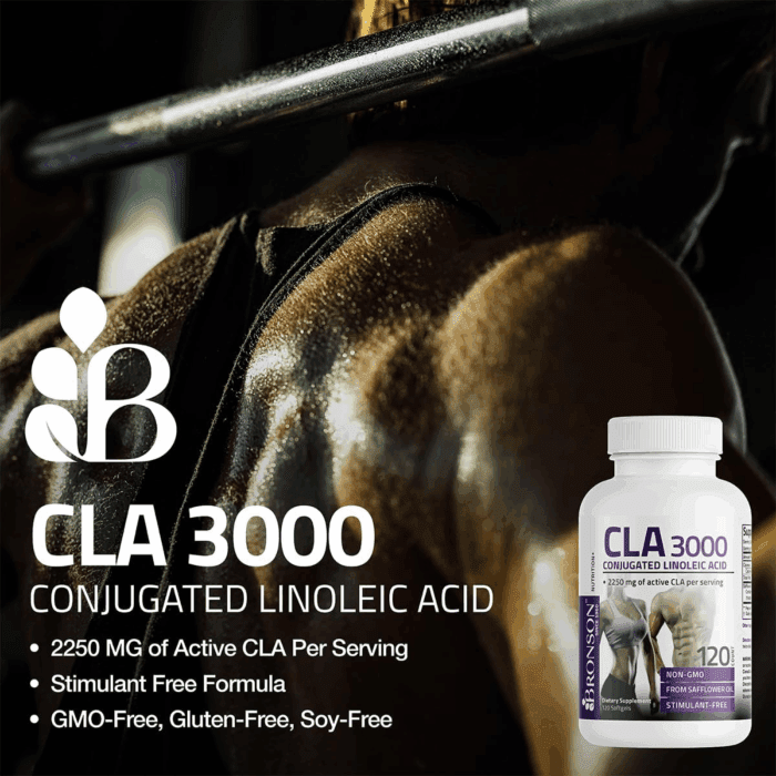 CLA 3000 Extra High Potency Supports Healthy Weight Management Lean Muscle Mass Non-Stimulating Conjugated Linoleic Acid 120 Softgels - Image 3