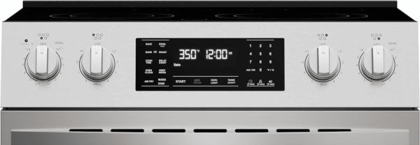 Front Control Electric Range Oven with 5 Cooktop Elements with 7 Cooking Power Options, True Convection, Steam and Self Clean, Freestanding Oven, 4.8 Cu. Ft. Capacity Stainless Steel - Image 7