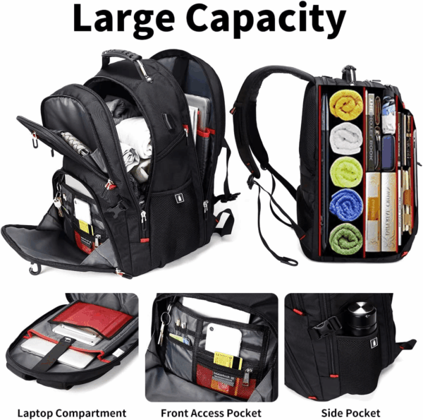 Extra Large 50L Travel Laptop Backpack with USB Charging Port, College Backpack Airline Approved Business Work Bag Fits 17 Inch Computer for Men Women - Image 7