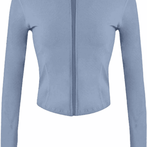 Womens Lightweight Full Zip Running Track Jacket Workout Slim Fit Yoga Sportwear with Thumb Holes