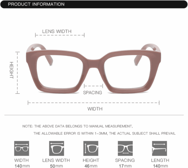 Classic Thick Square Frame Clear Lens Glasses for Women Men Non Prescription Eyeglasses - Image 5