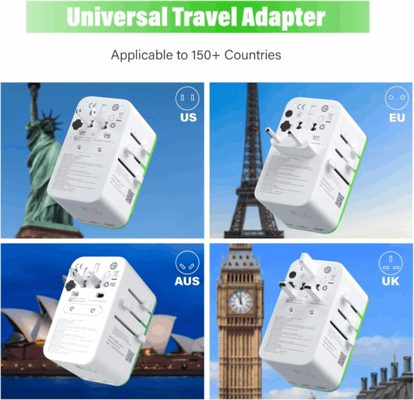 Roamplug Universal Travel Adapter with 4G Wifi Mobile Hotspot and US 1GB Data, All-In-One International Power Plug Adapter, 4 USB Ports and Max 70W Output for EU UK AUS - Image 2