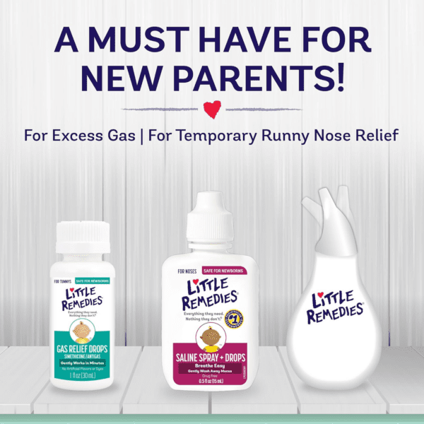 , New Baby Essentials Kit, 6 Newborn Essentials, Saline Nasal Spray, Gas Relief Drops, Gripe Water, Fever Reliever, & Diaper Ointment - Image 3