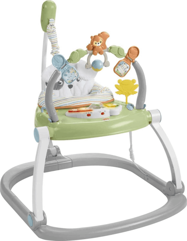 Baby Bouncer Spacesaver Jumperoo Activity Center with Lights Sounds and Folding Frame, Sweet Snugapuppy