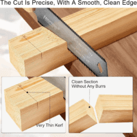 Hand Saw Woodworking Tools, 6-Inch Pull Saw, Flexible Double-Edge Blade 17/11 TPI, Japanese Flush Cut for DIY Craft, Non-Slip Wood Handle, Sharp & Lightweight for Woodworking and Garden Trim - Image 3