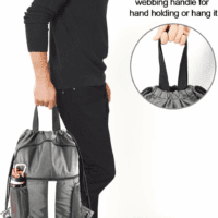 Drawstring Backpack Bag with Shoe Compartment, X-Large Black Gym Sports String Cinch Backpack - Image 6