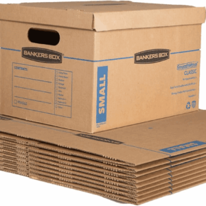 Small Classic Moving Box 10 Pack, Reinforced Handles, Tape-Free Assembly, Box with Lid, 15-In X 12-In X 10-In (7714901)