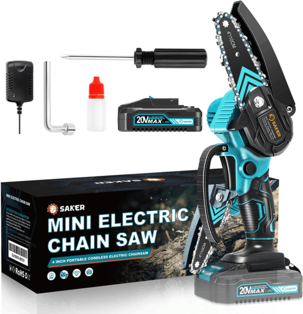 Mini Chainsaw,Portable Electric Chainsaws Cordless,Handheld Chain Saw Pruning Shears Chain Saws for Tree Branches,Courtyard,Household and Garden Father'S Day Gift for Men Dad Husband Women