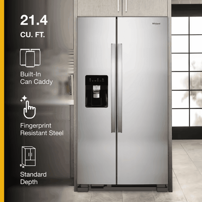 in Door Can Caddy 21.4-Cu Ft Side-By-Side Refrigerator with Ice Maker ,Water and Ice Dispenser ( Fingerprint Resistant Stainless Steel ) - Image 5