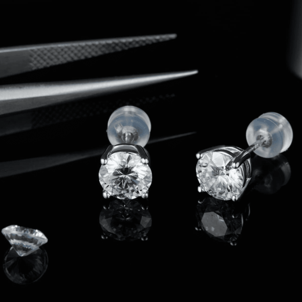 Moissanite Stud Earrings for Women,Sterling Silver 925 Earrings Jewelry Engagement Gifts for Women Men - Image 5