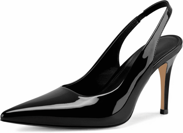 Slingback Heels for Women Pointed Toe Stiletto Heels Closed Toe Pumps Slip on High Heels 2.95 Inch Dress Pumps