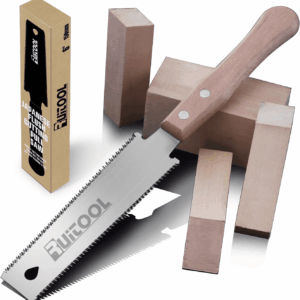 Japanese Hand Saw 6 Inch Double Edge Sided Pull Saw Ryoba SK5 Flexible Blade 14/17 TPI Flush Cut Beech Handle Wood Saw for Woodworking Tools