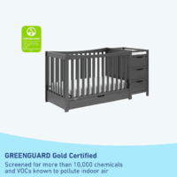 Remi 4-In-1 Convertible Crib & Changer with Drawer (Gray) – GREENGUARD Gold Certified, Crib and Changing -Table Combo, Includes Changing Pad, Converts to Toddler Bed, Daybed and Full-Size Bed - Image 4