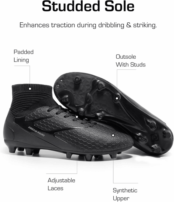 Men'S High-Tops Soccer Cleats Lace-Up Adult Football Shoes Lightweight Professional Athletic Training Soccer Shoes - Image 4
