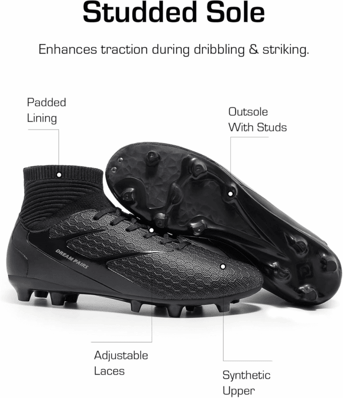Men'S High-Tops Soccer Cleats Lace-Up Adult Football Shoes Lightweight Professional Athletic Training Soccer Shoes - Image 4