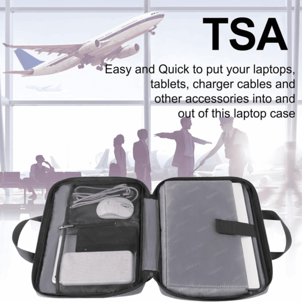 Laptop Case, 15.6 Inch TSA Laptop Sleeve Computer Bag Water Resistant Computer Case Carrying Cover Compatible for Lenovo, HP, Dell, Asus Notebook, Gifts for Men Women, Grey - Image 4