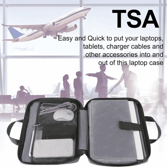 Laptop Case, 15.6 Inch TSA Laptop Sleeve Computer Bag Water Resistant Computer Case Carrying Cover Compatible for Lenovo, HP, Dell, Asus Notebook, Gifts for Men Women, Grey - Image 4