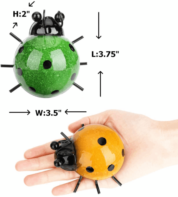 Metal Garden Wall Art Decorative Set of 4 Cute Ladybugs Outdoor Wall Sculptures - Image 6