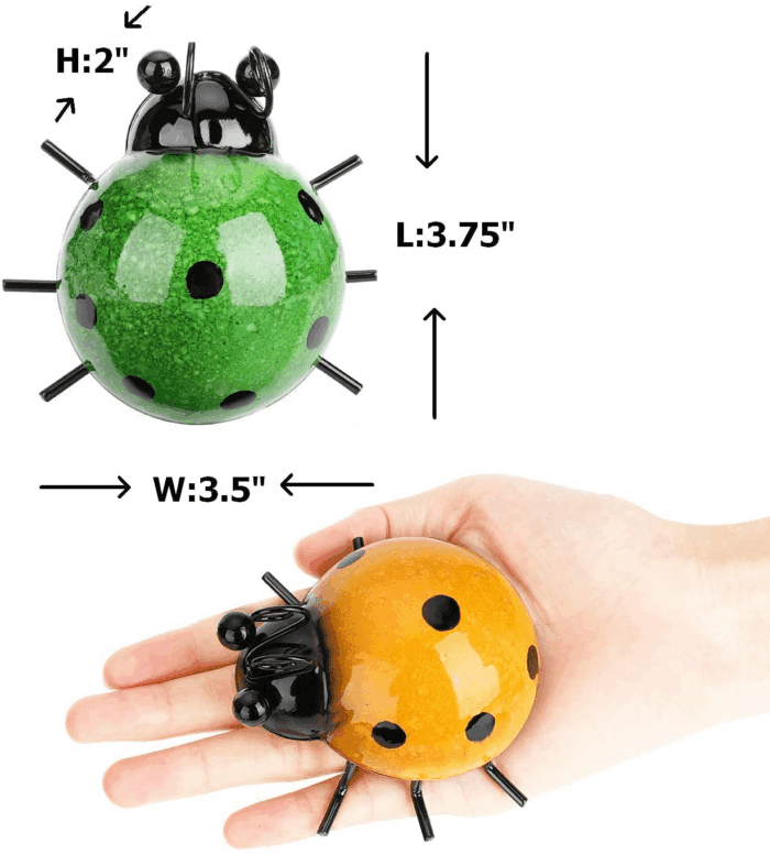 Metal Garden Wall Art Decorative Set of 4 Cute Ladybugs Outdoor Wall Sculptures - Image 6