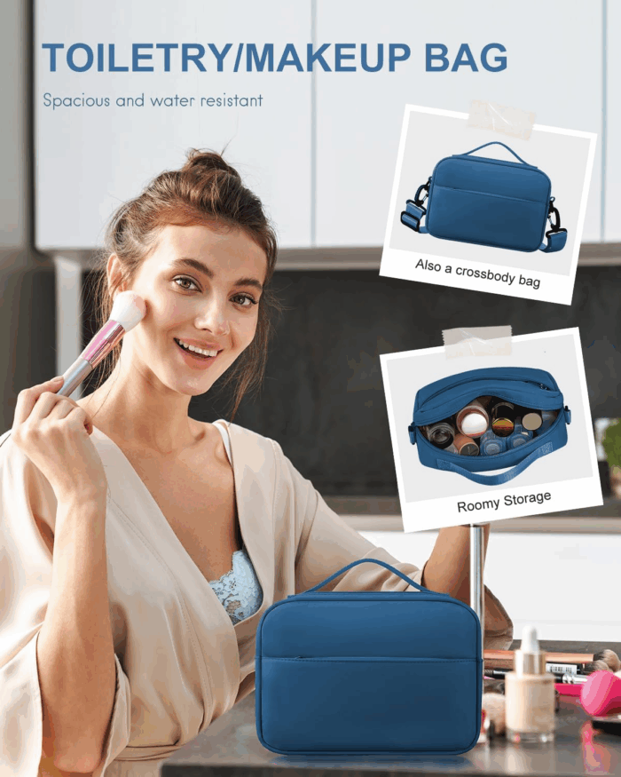 Travel Duffel Bag, Weekender Bags for Women, Overnight Gym Carry on Tote Bag with Wet Pocket, Hospital Mom Bag for Labor and Delivery - Extra Large Set, Peacock Blue - Image 5