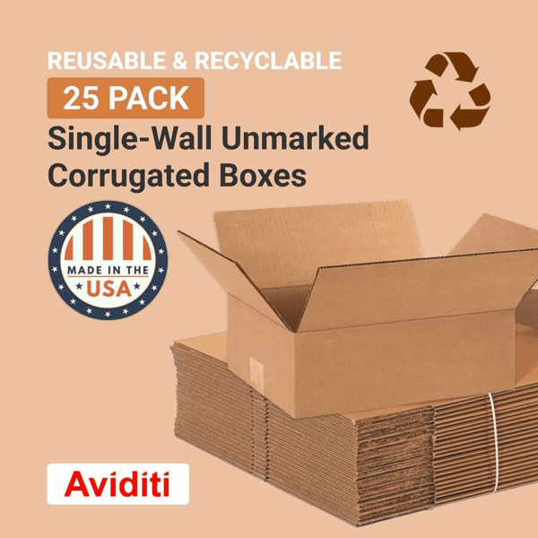 Shipping Boxes Medium 12"L X 9"W X 4"H, 25-Pack | Corrugated Cardboard Box for Moving, Mailing, Packing and Storage 12X9X4 - Image 3