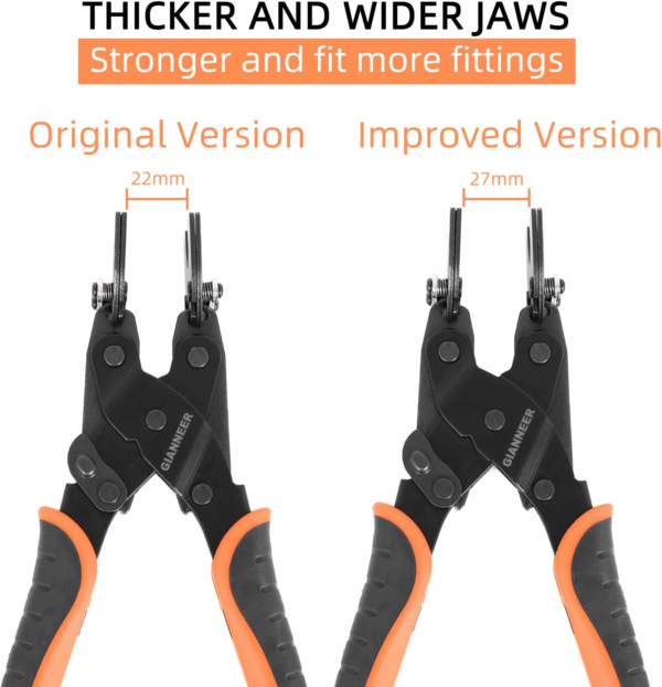 Push to Connect Removal Tool Disconnect Tongs for 1/2”, 3/4”, 1” Push Fitting Pex Removal Tool Improved Version - Image 2