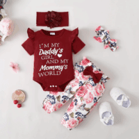 Newborn Infant Baby Girl Clothes Ruffle Romper Toddler Girl Floral Cotton Pant Sets Girls Clothing Outfit - Image 7