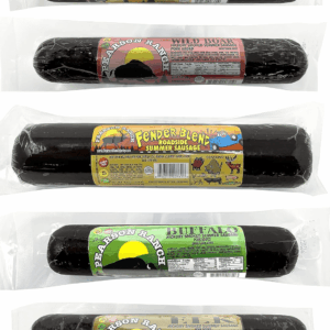 PEARSON RANCH Wild Game Meat Summer Sausage Variety Pack of 5 Elk, Buffalo Wild Boar, & Fender Blend (Rabbit, Alligator, Venison, Elk, Buffalo) Exotic Meat Summer Sausage Sampler, Gluten-Free Exotic Sausage
