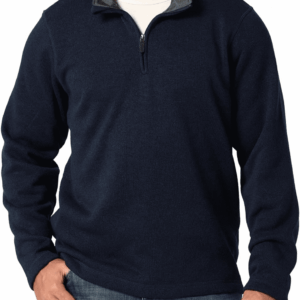 Men'S Long Sleeve Fleece Quarter-Zip Sweater