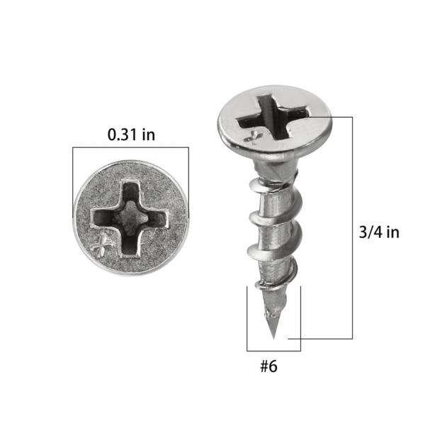 (420 Pcs)#6X3/4 410 Stainless Steel Fastener Drywall Screws-Phillips with Coarse Threaded Tip, Black, Suitable for Drywall Slate, Wood, Etc.(1 Pounds) - Image 5