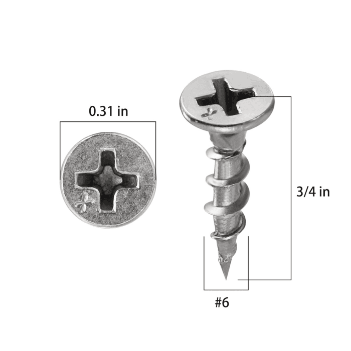 (420 Pcs)#6X3/4 410 Stainless Steel Fastener Drywall Screws-Phillips with Coarse Threaded Tip, Black, Suitable for Drywall Slate, Wood, Etc.(1 Pounds) - Image 5