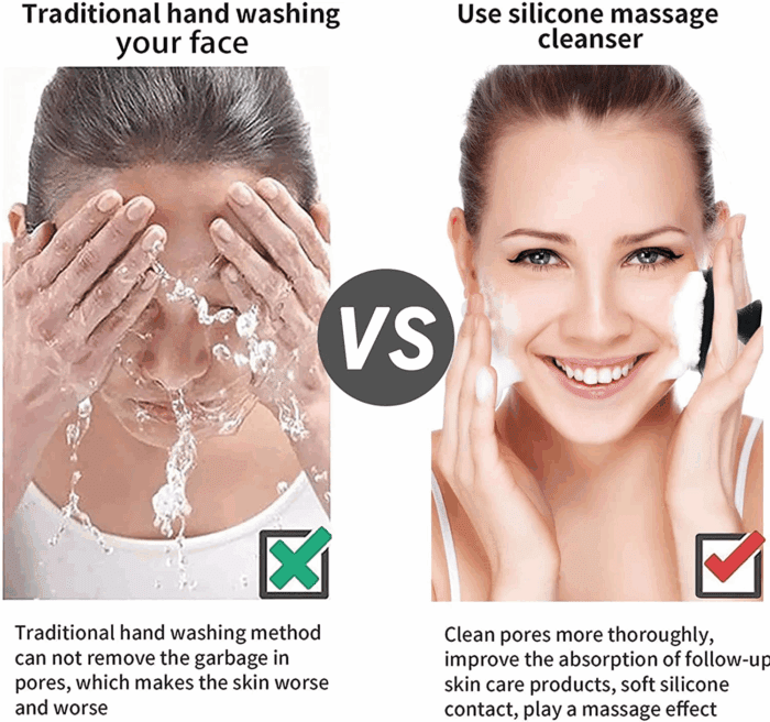 Face Scrubber, Silicone Face Scrubber for Men, Facial Cleansing Brush Silicone Face Wash Brush Manual Waterproof Cleansing Skin Care Face Brushes for Exfoliating - Image 5