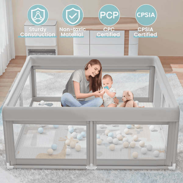 50 X 50 Inch Baby Playpen with Mat Small Playpen for Babies and Toddlers Baby Fence Playards - Image 4