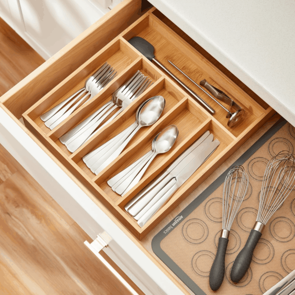 20-Piece Stainless Steel Flatware Set with Square Edge, Service for 4, Silver - Image 7