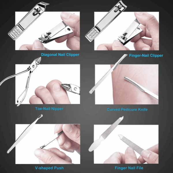 Nail Clippers Set Fingernail and Toenail Clipper Cutters, Manicure Pedicure Kit 18 Pieces Stainless Steel Professional Grooming Kits, Nail Care Tools with Luxurious Travel Case - Image 5