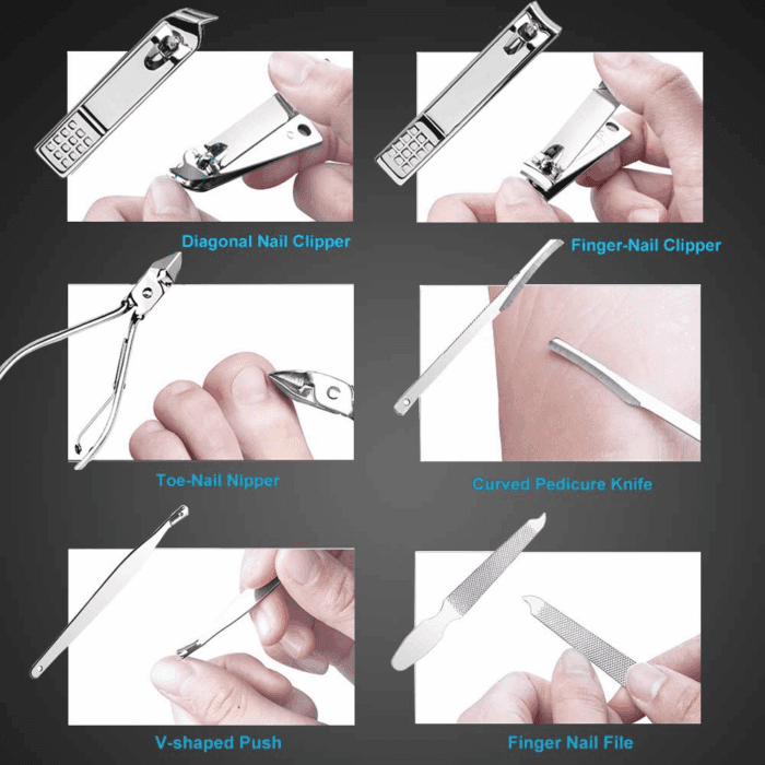 Nail Clippers Set Fingernail and Toenail Clipper Cutters, Manicure Pedicure Kit 18 Pieces Stainless Steel Professional Grooming Kits, Nail Care Tools with Luxurious Travel Case - Image 5