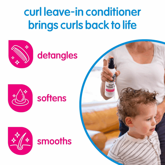 Leave in Conditioner Spray (8 Fl Oz) Paraben-Free Detangler for Kids' Curly Hair, Deep Conditioner & Tangle-Free Curls, Gentle & Nourishing with Keratin, Vitamin B5, Olive Oil & Jojoba Oil - Image 2