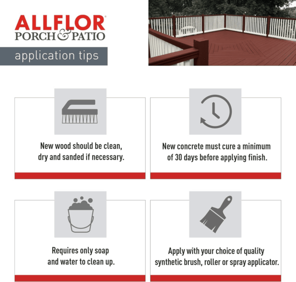 ALLFLOR Porch, Patio and Floor Enamel Paint, Saddle Brown, 1 Quart, Extremely Durable Water-Based Formula, Ideal for Patios, Pool Decks, Basements & More - Image 7