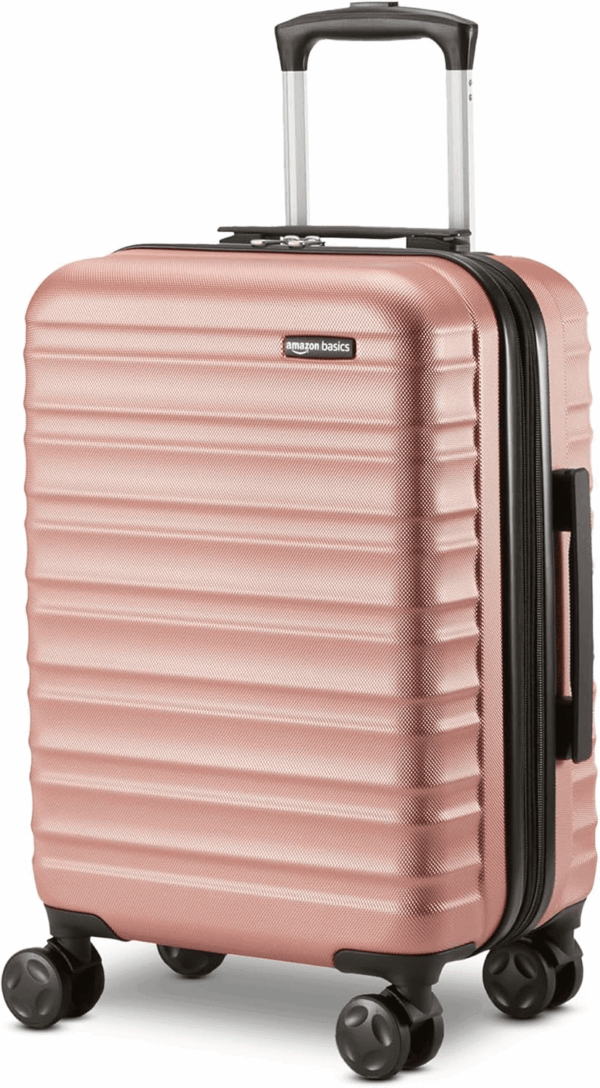21" Hardside Carry-On Luggage, Hardshell Suitcase with Wheels, Expandable for up to 25% More Space, with Scratch-Resistant Surface, Four Multi-Directional Wheels, Rose Gold
