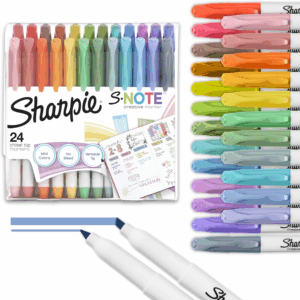 S-Note Creative Markers, Highlighters, Assorted Colors, Chisel Tip, 24 Count
