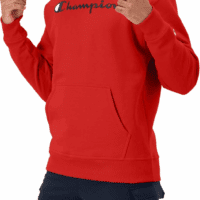 Men'S Powerblend Fleece Hoodie Sweatshirt with Script Logo (Regular and Big & Tall) - Image 3