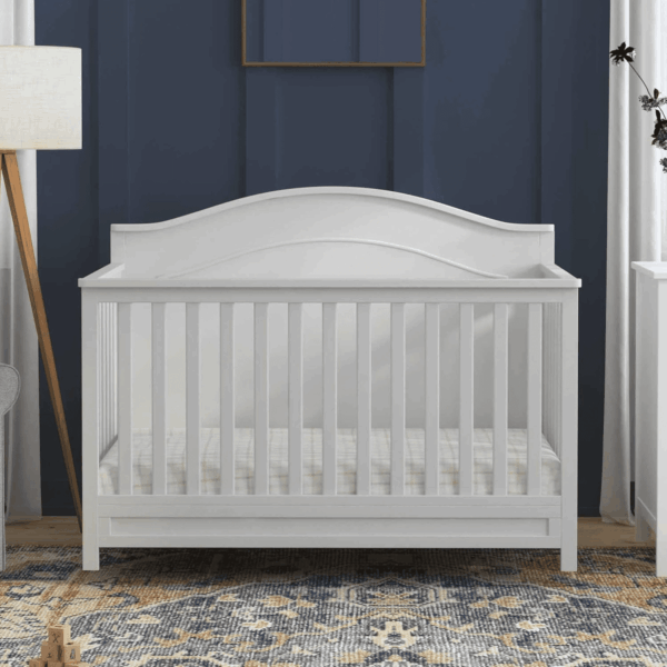 Charlie 4-In-1 Convertible Crib - GREENGUARD Gold Certified - Converts from Baby Crib to Toddler Bed, Daybed, and Full-Size Bed Effortlessly - 4 Adjustable Heights - Wooden White Baby Bed - Image 2
