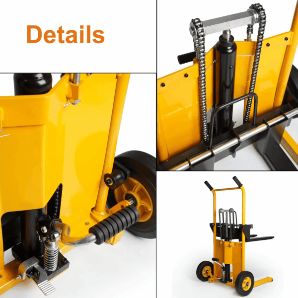 Foldable Hydraulic Material Lift Truck Carrier Manual Lift Stacker Forklift Pallet Stakcer 450 Lbs Capacity 36" Lift Height with Adjustable Forks and Fixed Legs,Pallet Truck Dolly. - Image 5