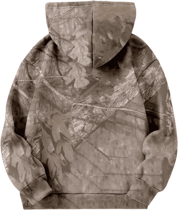 Camo Hoodies for Teen Girls Cute Sweatshirt Maple Leaf Print Oversized Fleece Sweatshirts Pullover Tops with Pocket - Image 4