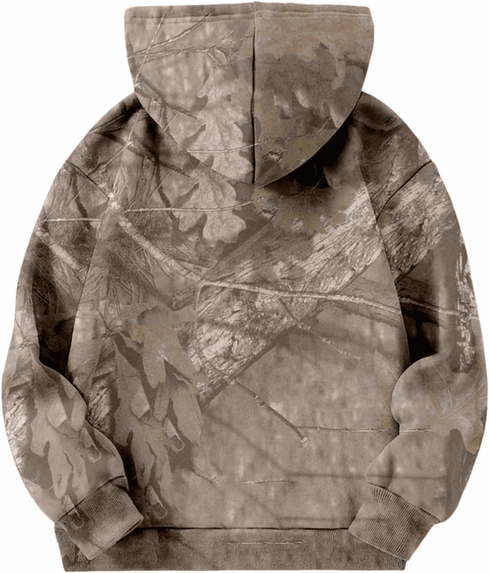 Camo Hoodies for Teen Girls Cute Sweatshirt Maple Leaf Print Oversized Fleece Sweatshirts Pullover Tops with Pocket - Image 4