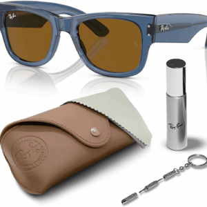 RB0840S MEGA WAYFARER Square Shape Sunglasses with Eyewear Kit Bundle - High Bridge Fit - Square Sunglasses