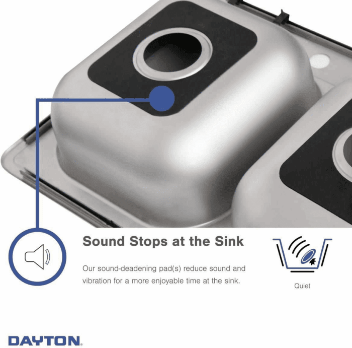 D233194 Dayton Equal Double Bowl Drop-In Stainless Steel Sink 33 X 19 X 6.5 - Image 4