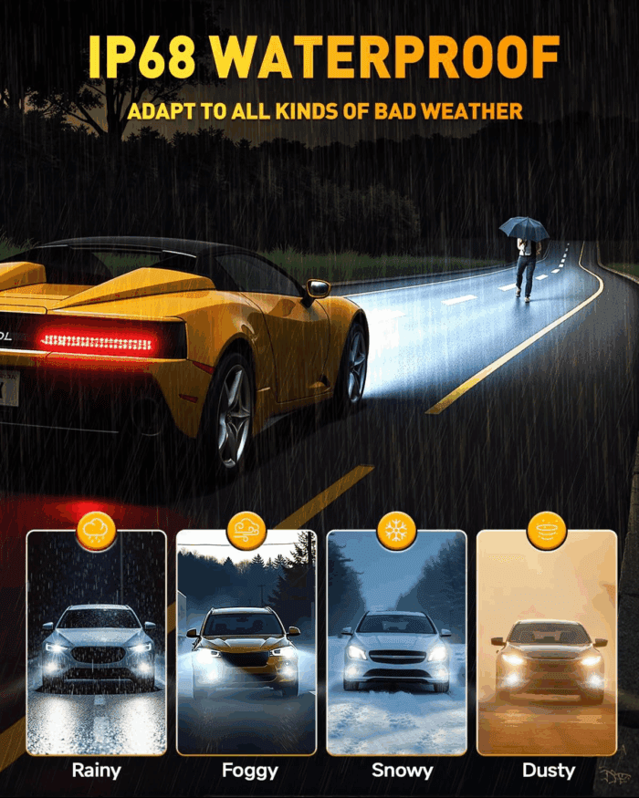 D1S LED Bulbs, 30000Lumens 800% Brightness, 6000K White, Plug and Play Fog Light Bulbs, Pack of 2 - Image 7